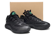 Pair of black Nike KD 18 sneakers displayed together.
