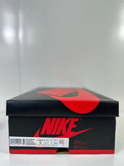 Shoe box label showing Air Jordan 1 High OG, style code FD2596-400, and sample size EU 41