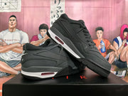 Pair of black Nike basketball sneakers shown from the side, with white midsole accents and red details.