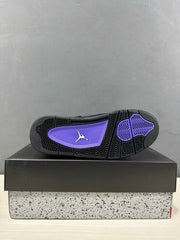 Outsole view showing the black rubber tread and purple-blue traction sections.