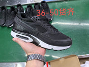 Black Nike Air Max BW-style sneaker shown in hand; image text states sizes 36–50 are available.