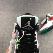 Close-up of the tongue showing the Jumpman graphic, black tongue label, and black laces.
