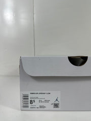 Shoebox label showing WMNS Air Jordan 1 Low, color White/Light Bone, style code DC0774 120, and sample size US 8.5.