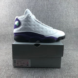 Air Jordan 13 Lakers White and Purple Sneakers