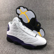 Air Jordan 13 sneakers showing the upper and patterned outsole