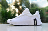 Nike White Low-Top Sneakers with Black Swoosh