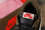 Close-up of the tongue label with Nike Air text and black laces.