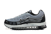 Side view of grey and black Nike Air Max 97 OG sneakers