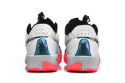 Rear view of Nike GT Cut 3 shoes showing perforated heel panels and blue heel accents.