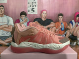 Magenta Low-Top Sneakers with Textured Sole