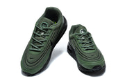 Top view of a pair of green Nike Air Max VERSA sneakers with lace-up closure.