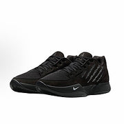 Pair of black Nike Ja 2 basketball shoes with tonal detailing and a white Swoosh.