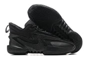 All-black Nike Anthony Edwards 2 basketball shoes.