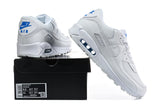 Nike Air Max 90 White and Blue Sneakers