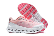 Pink On Cloudtilt Remix shoes shown from the side and underside