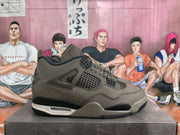Side profile of a brown low-top sneaker with mesh panels, molded supports, and a visible midsole air-window detail.