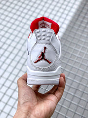 Rear view showing the red Jordan logo and layered heel construction.