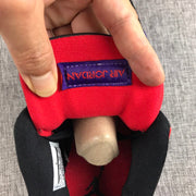 Close-up of the red padded tongue lining and Jordan tongue label.