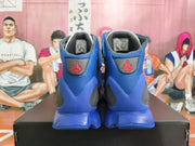 Rear view of blue and gray Nike Zoom Kobe 2K5 basketball sneakers