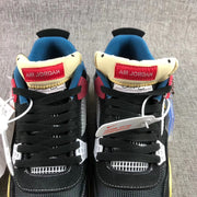 Close-up of the tongues showing Air Jordan branding, black laces, and white lace eyelets.