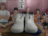 ASICS White and Blue Basketball Sneakers