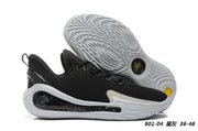 Black and gray Curry 12 901-04 basketball shoes with a white outsole.