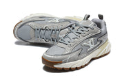 Grey Louis Vuitton sneakers in a top and three-quarter view