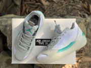 Top view of the sneakers on a box labeled AIR JORDAN TYPE 39.