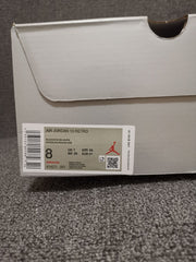 Shoebox label identifying Air Jordan 13 Retro in Black, Gym Red, and White, with EUR 41 sample size