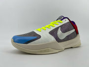 Angled view of the multicolor basketball shoe