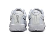 Rear view showing perforated heel panels and white and grey details.