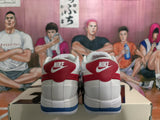 Nike Low-Top Sneakers White Red and Blue