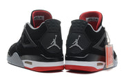 Rear view of the pair showing grey heel logos, red outsole accents and padded collars.
