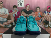 Front view of blue Nike GT Cut 3 basketball shoes with lace-up closures