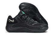 Black Nike KD 18 sneaker with a patterned outsole visible.