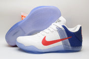 Nike Kobe 11 shoes shown from the side with the translucent blue outsole visible.