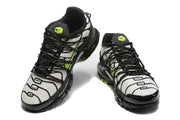 Front and top views of Nike Air Max Plus sneakers