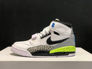 Outer side profile showing the high-top construction, black Swoosh, elephant-print panel and visible midsole unit.