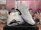 Jordan 6 Retro White and Yellow High-Top Sneakers