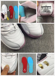 Collage showing the sneaker, insoles, interior construction and a visible size label.