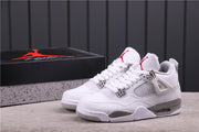 Three-quarter product view of the pair beside a Jordan-branded shoe box.