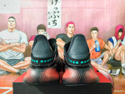 Rear view showing the heel panels and textured pink-and-black soles