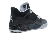 Opposite rear three-quarter view of the black and grey high-top sneaker.