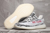 Yeezy 350 V2 Black White Pattern Sneakers