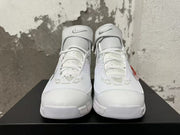 Front view of white Nike Zoom Kobe 2K5 FTB shoes showing the ankle straps and laces.