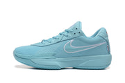 Side profile of a light-blue Nike G.T. Cut Academy basketball shoe