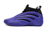 Side profile of a purple Adidas Harden Vol. 9 Snake Year edition sneaker.
