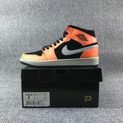 Air Jordan 1 Mid shoe displayed on a box labeled USA 8, EURO 41, UK 7 and 26 cm.