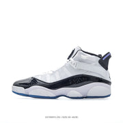 Opposite side profile showing the ankle strap, perforated black overlay and white segmented midsole.
