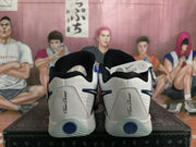 Rear view showing Kevin Durant lettering on the heels and blue outsole details.